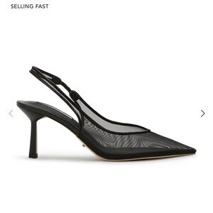 Tony Bianca Elegant Black Mesh Slingback Heels